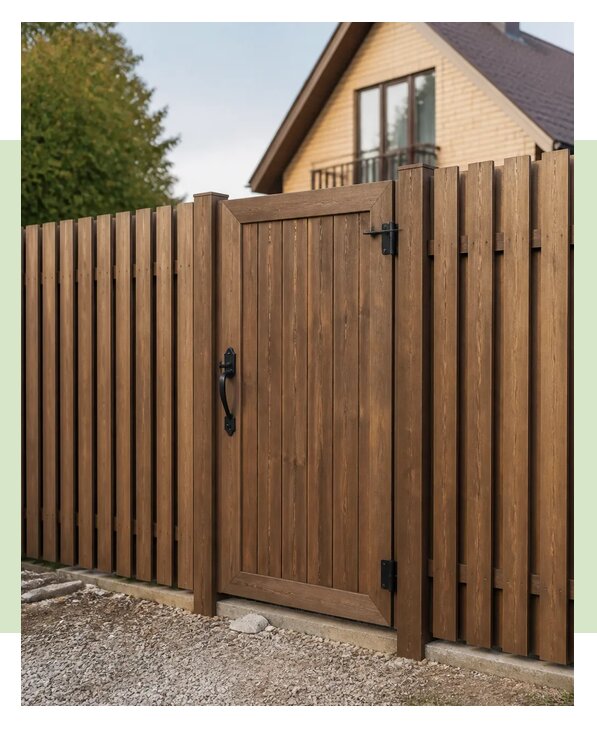 Деревянный забор с калиткой в Саянске по цене от 6613 р. | ЗаборЭксеперт-Сск